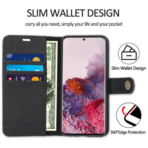 For Galaxy S21 20 10 9, Note 20 10 9 8 Leather Removable Wallet Magnet Flip Case - Picture 9 of 14
