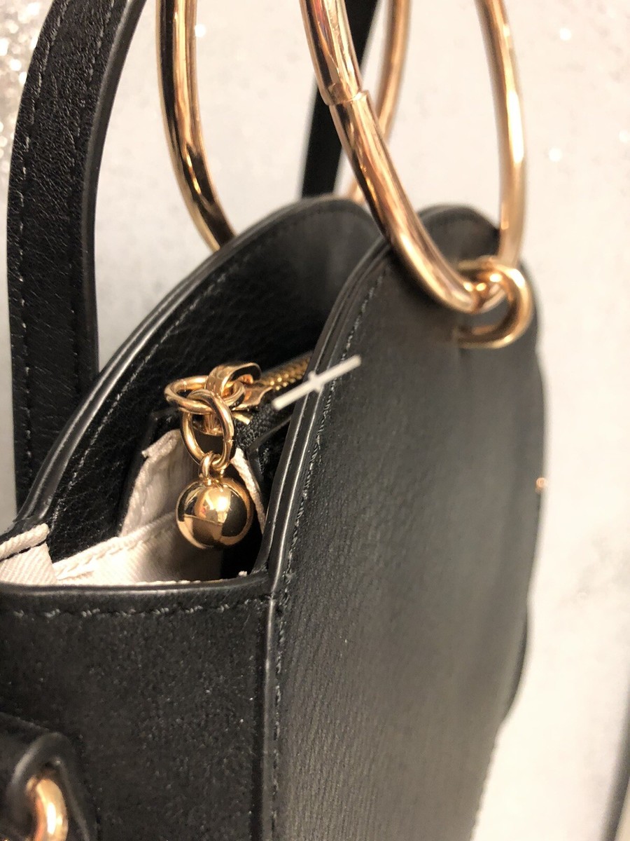 LC Lauren Conrad Black Suede Drawstring Bucket Bag with Gold Accent LC Lauren Conrad | Bags | Beautiful Black Lauren Conrad  main image 4