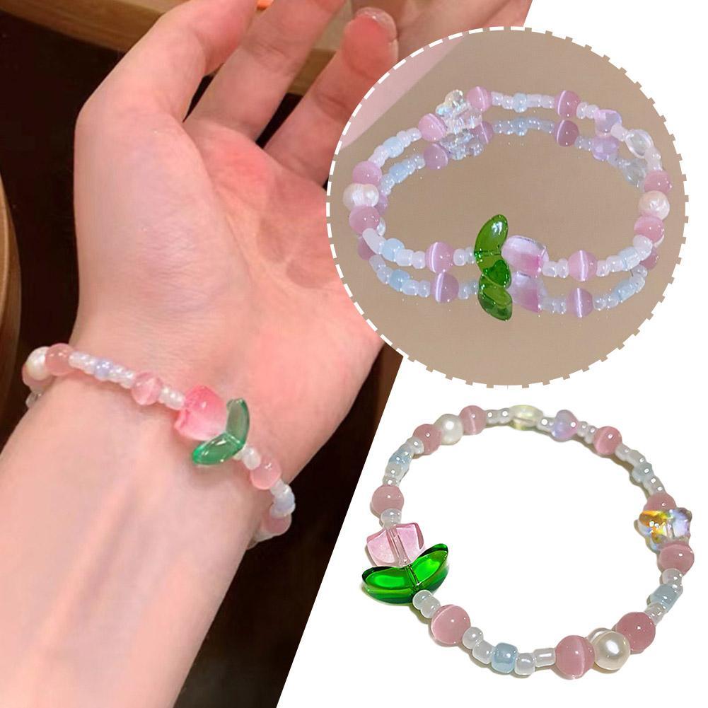 Tulips Flower Beaded Bracelet &ц | eBay