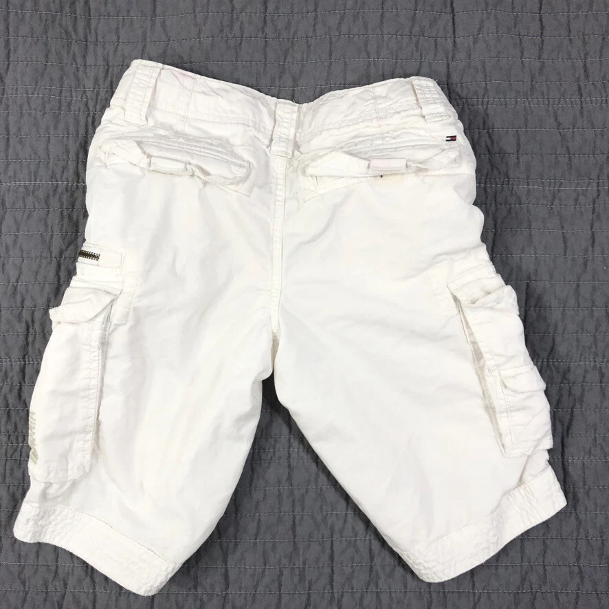 Tommy Hilfiger Cargo Shorts Boy 8 White Spell Out Going Back California 25 x 9 - Image 2 of 4