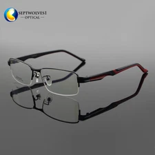 New Men's Titanium Half Rimless Eyeglasses Frames Optical Eyewear Frame RX Able