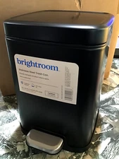 Foot Step Open Trash/Garbage Can Stainless Steel, Black, or Daydream Green, New