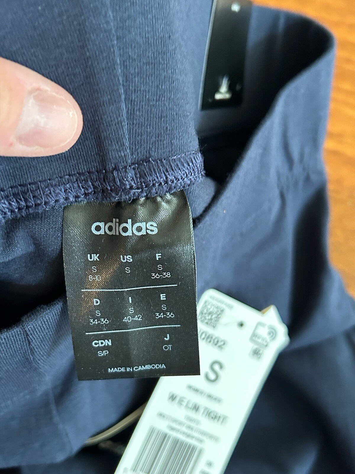 Adidas Womens S Fitted Legend Ink Blue Legging Tight Logo NWT thumbnail 5