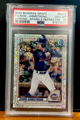 Pete Crow-Armstrong 1st 2020 Bowman Chrome Sparkle Refractor RC 