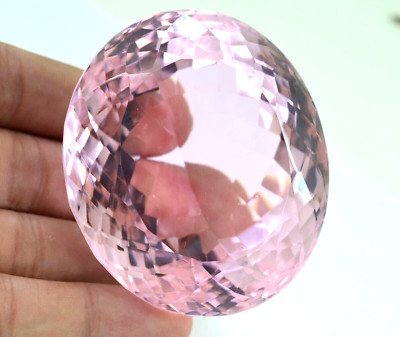 Oval Cut 500 Ct GIE Certified Brazilian Pink Color Topaz Loose Gemstone