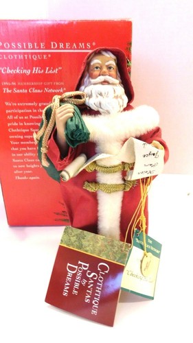 1995 Clothtique Santa Collector's Club "Checking His List" 805004 Box & Tags EXC - Picture 7 of 9