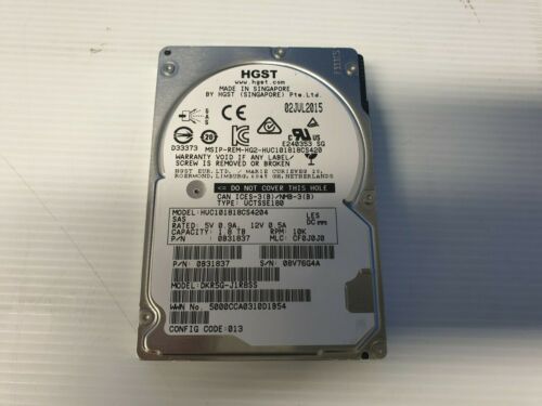 HGST HUC101818CS4204 1.8TB SAS 2.5 inch 128MB 10000RPM 12GB HDD Drive 0B31837 - Picture 2 of 3
