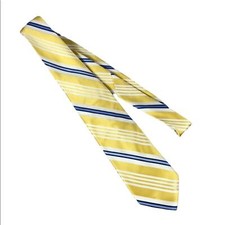Club Room Mens 100 silk tie yellow white blue