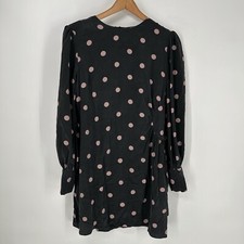 Zimmermann Dress Womens 3 Black Long Sleeve Polka Dot Mini Silk