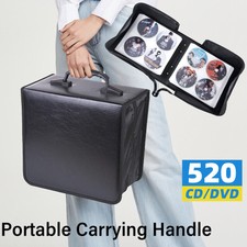 520 Disc CD/DVD Wallet Binder Book Sleeves Storage Bag Portable Carrying Case