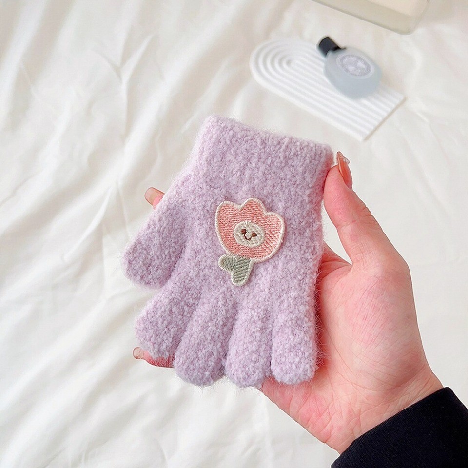Thicken Velvet Children Baby Gloves Elastic Warm Mittens For 13 Years