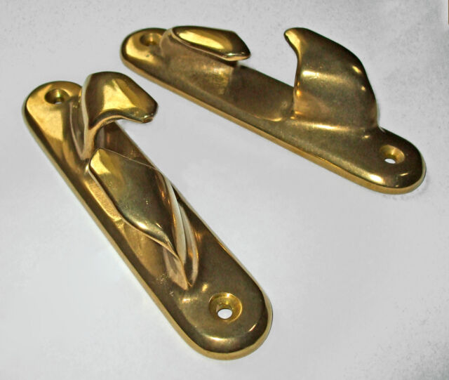 Fairleads Rope guides TWO (handed pair) 18mm Jaw SOLID CAST BRASS 58A/B00B