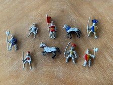 Safari LTD Medieval Knight Lot of 9 PVC FIgures: Knights, Horses