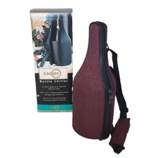 The Caddy O Wine Bottle Carrying Tote NEW with BOX & Corkscrew Chiller Burgundy