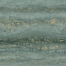 Muriva Jade Green Semper Ombre Marble Metallic Gold Horizontal Stripes Wallpaper