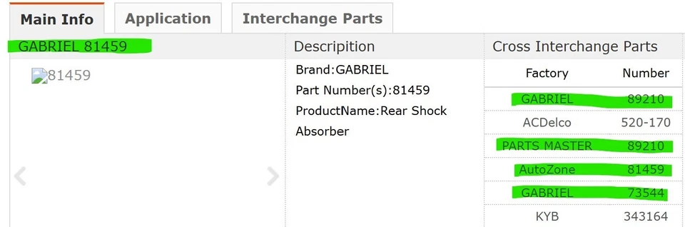 2 Amortiguadores de gas traseros Chrysler Dodge Daytona Plymouth 1984-93 89210 81459 [BX#1] Foto 4 de 4