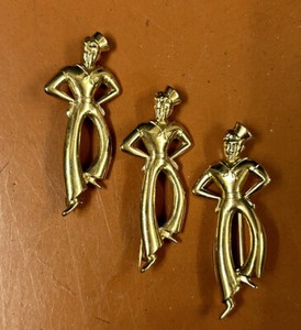 Authentic RARE FORSTNER 1920's SUPERB DANCING SAILOR 10K GOLD BROOCH PIN And 2 Gold Plated