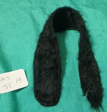 Black Thin Faux Fur Stole Black Nylon Lining 12"x1" MS12x1ST14