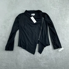 Vigoss Womens Asymmetrical Black Jacket M 96% Polyester 4% Elastane NWT 5587