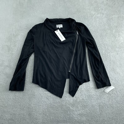 Vigoss Womens Asymmetrical Black Jacket M 96% Polyester 4% Elastane NWT d0436