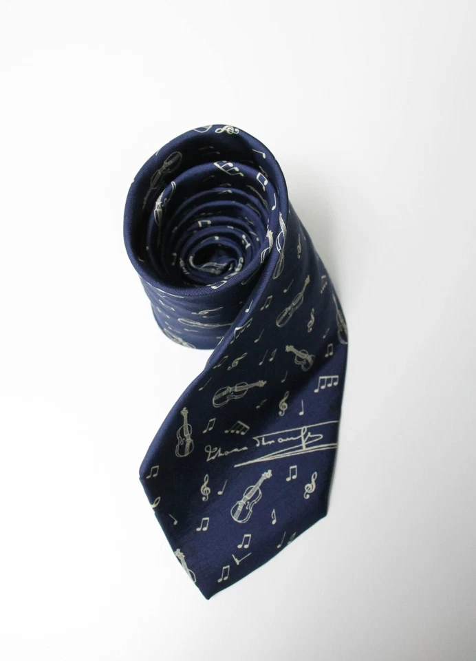 Creativ 时尚领带男式均码纯丝绸尖头图案音乐主题 — 第 2/4 张图片