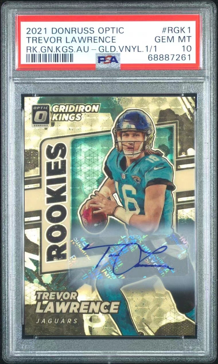 Trevor Lawrence Panini Donruss Optic Rookie Gridiron Kings #RGK1 Gold Vinyl 1/1