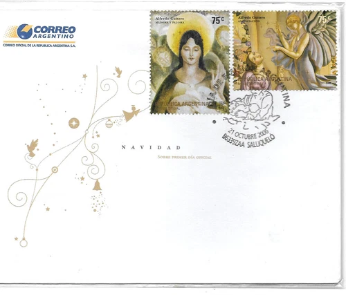 ARGENTINA 2006 CHRISTMAS RELIGION, PAINTINGS GJ 3567-8 YV 2637-8 FDC