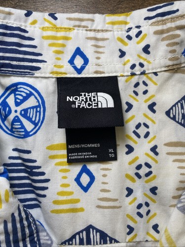 Camicia uomo The North Face XL con bottoni manica corta stampa tribale azteca nativa - Foto 4 di 9