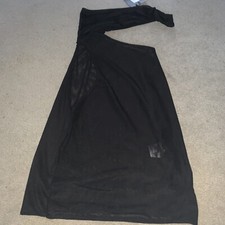 Prettylittlething Black  Mesh Layered Dress Size10