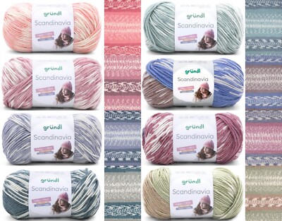 100g Gründl Scandinavia - Wolle Garn Stricken Häkeln Norwegermuster (49,90 /kg)