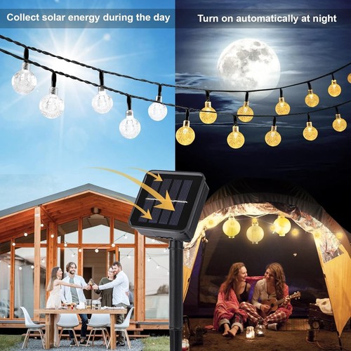 Lichterkette Solar LED 8 Meter für Garten Terrasse Balkon Außen Wasserdicht B100 - Bild 4 von 7