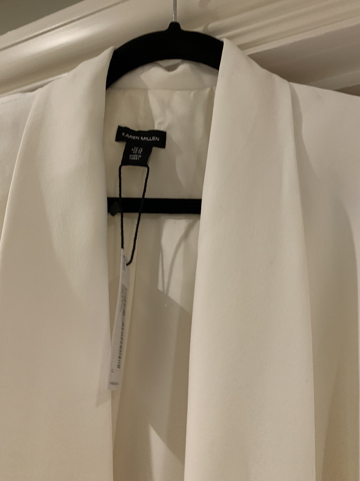 Karen Millen Cream Tuxedo Wrapover Dress 16 BNWT RRP £199 This Season