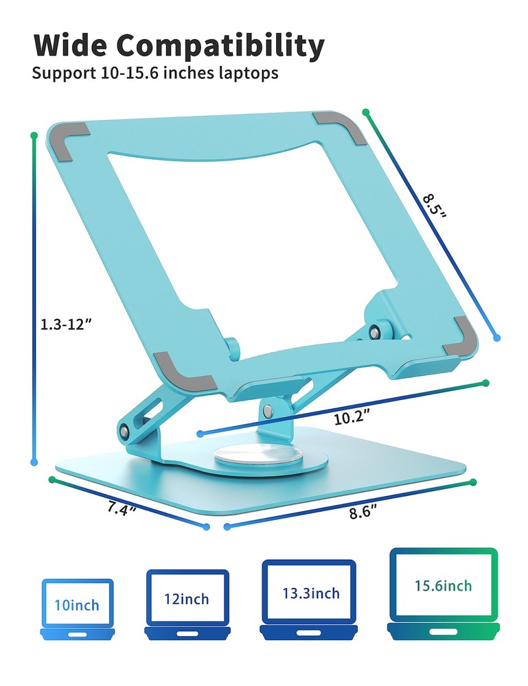 360° Rotating Ergonomic Laptop Stand for Desk – Adjustable Riser