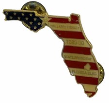 Florida State Elks American Flag Benevolent Protective Order Enamel Hat Pin