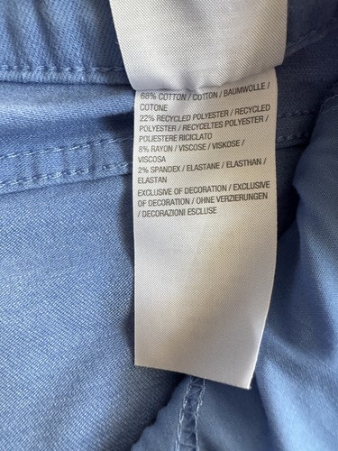 Isaac Mizrahi Live Capri Pants Light Blue Soft Embroidered Stretch Sz14P Pull Up - Picture 7 of 7