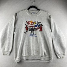Vintage Cal Cru Samurai Run Sweater Mens Large USA Made Double Side Gray 90s