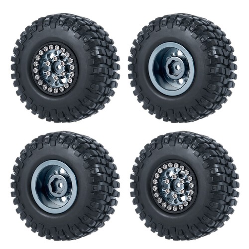 4x 1:24 1.0" Beadlock Wheels Rims & Tires for RC Axial SCX24 90081 AXI00001/2/4 - Picture 7 of 16