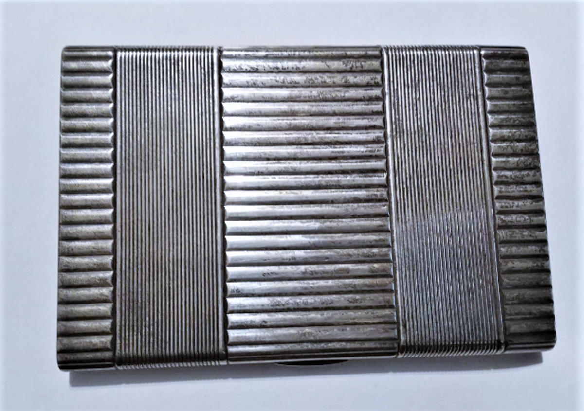 Vintage/Antique French Hallmarked Sterling Silver Slim Deco Cigarette Case 