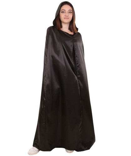 Adult Women's Hooded Cape Black Costume HC-780 - Picture 2 of 8