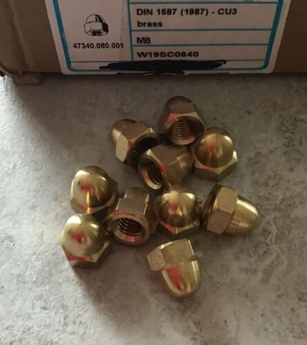 MASSIVMESSING KUPPELMUTTERN Messing Eichelmuttern Massivmessing Kappe Muttern M3 M4 M5 M6 M8 - Bild 7 von 7