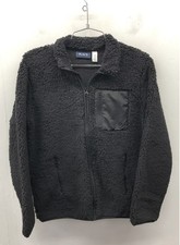 The Children's Place Kids Black Sherpa Fleece Full Zip Jacket Pocket NWT Sz 14