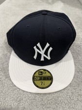 New Era NY Yankees 59FIFTY Authentic Collection Fitted Hat 7 5/8 Navy White
