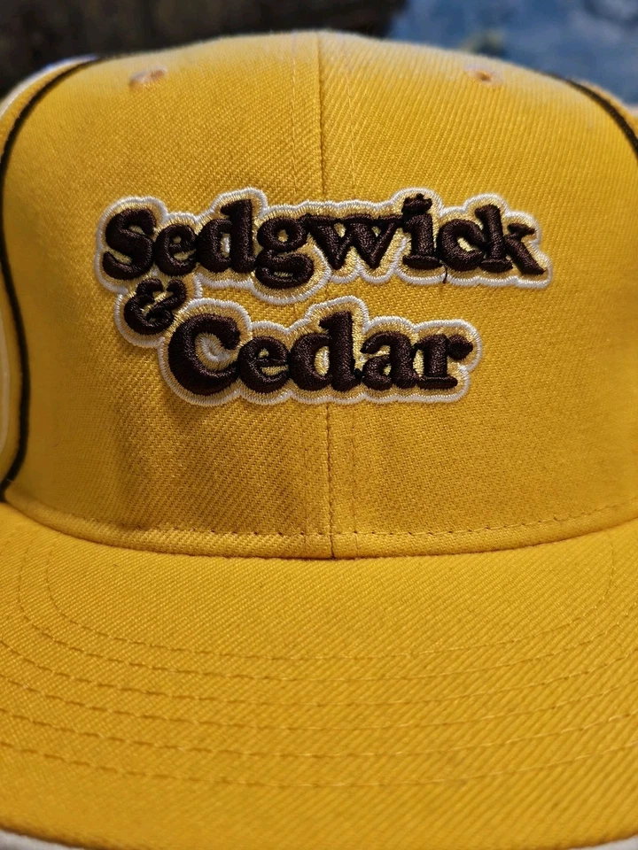 Sedgwick & Cedar Fitted Hat Size 8 Yellow Brown Next Level Streetwear Cap VG Foto 2 de 4