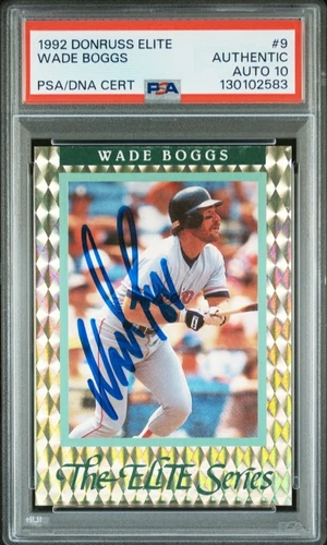1992 Donruss Elite Wade Boggs Signed Elite Series Card Autograph PSA 10 Auto