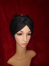 Handmade Black Crochet Winter Ear Warmer Headband