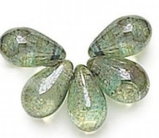 25 Lumi Green, 65431, 5x7mm, drop beads, tear drop beads, bm 5x7-15 