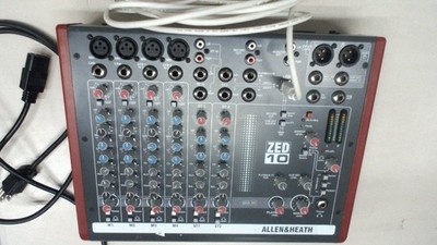 Allen & Heath ZED-10 Mixer for Live Sound and Recording- includes 2 cords