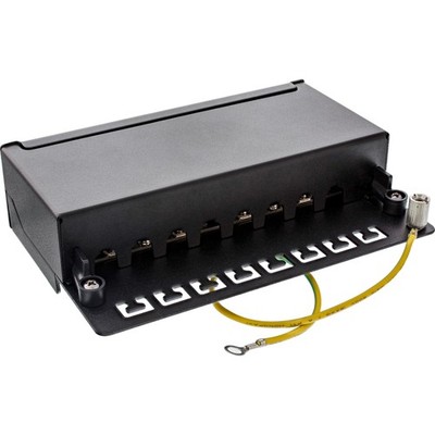 InLine Patch Panel Cat.6A 8-Port für DIN-Schiene im Server Rack schwarz 76808A