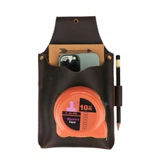 Tourbon Leather Carpenter's Belt Pouch with and Tape Measure Holder Electrici...