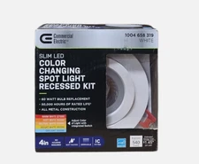 Commercial Electric 4" LED Canless Recessed Light Round Adj CCT White Trim